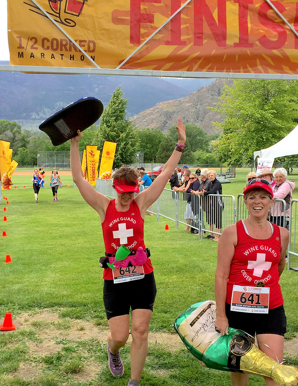 Crossing the finish line at the Half-Corked Marathon (Adrian Brijbassi)