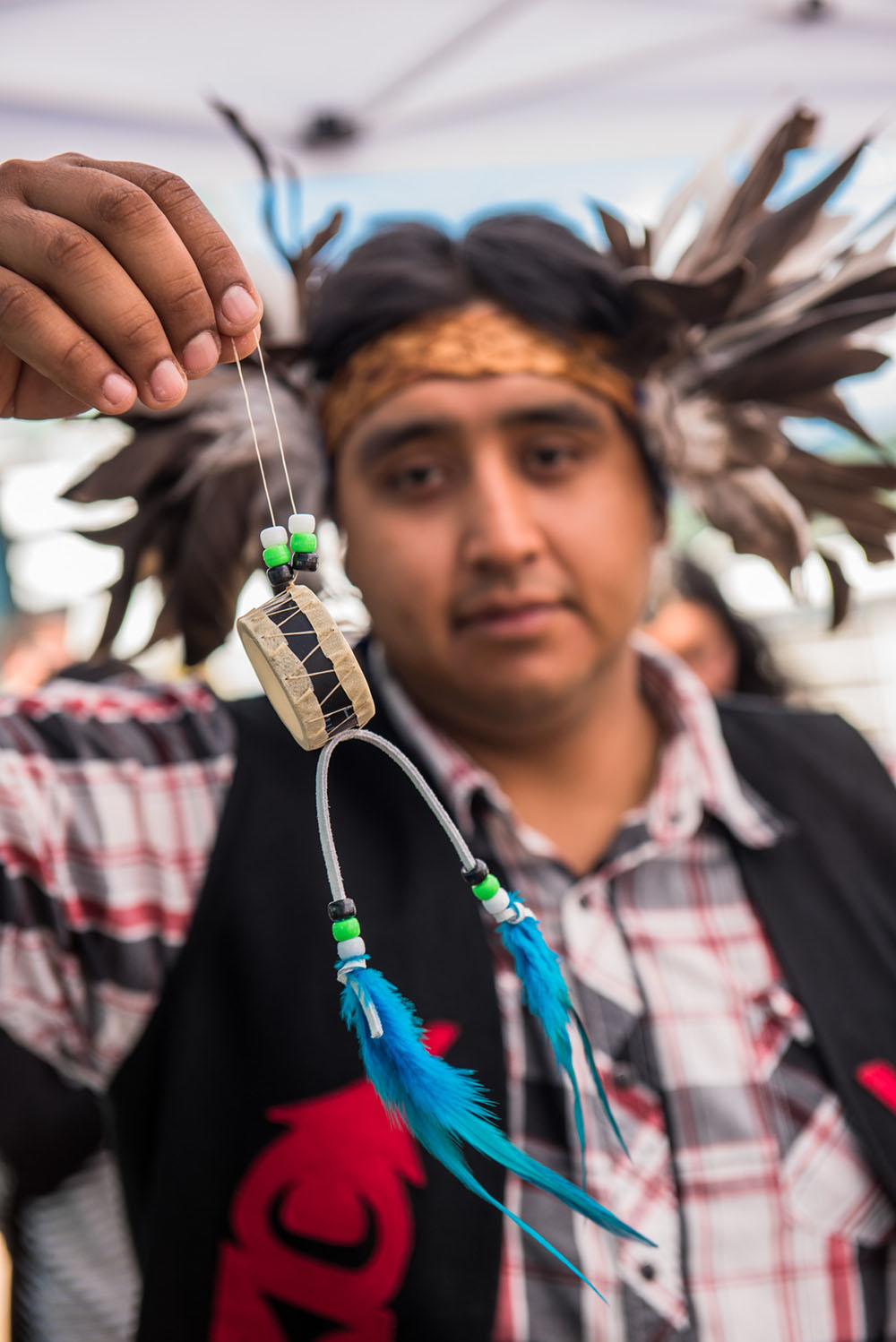 Traditional crafts at National Aboriginal Day in Canada Place (Port of Vancouver)