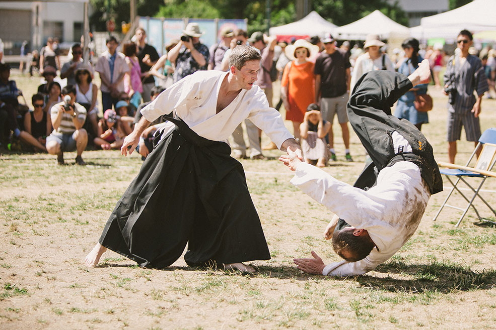 An aikido demonstration at Powell Street Festival (Studio by Jeanie)