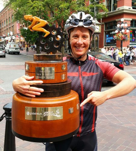 The great Gina Grain has three name plates on the women's trophy, making her the co-record holder with Verna Buhler.