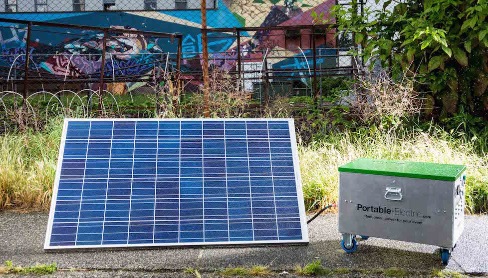 Portable Electric's charging station at the Calgary Stampede