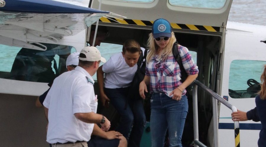 Reese Witherspoon catches a Harbour Air flight in Tofino