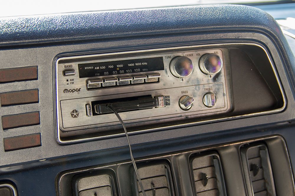 The original tape deck in Emily Chambers' van (Jenni Sheppard/Daily Hive)