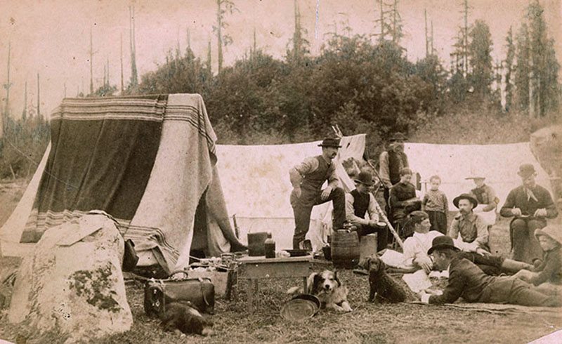 Refugee bivouac near the south end of the Westminster bridge, near today's Main Street and Terminal Avenue, 14 June 1886. City of Vancouver Archives #GF P6