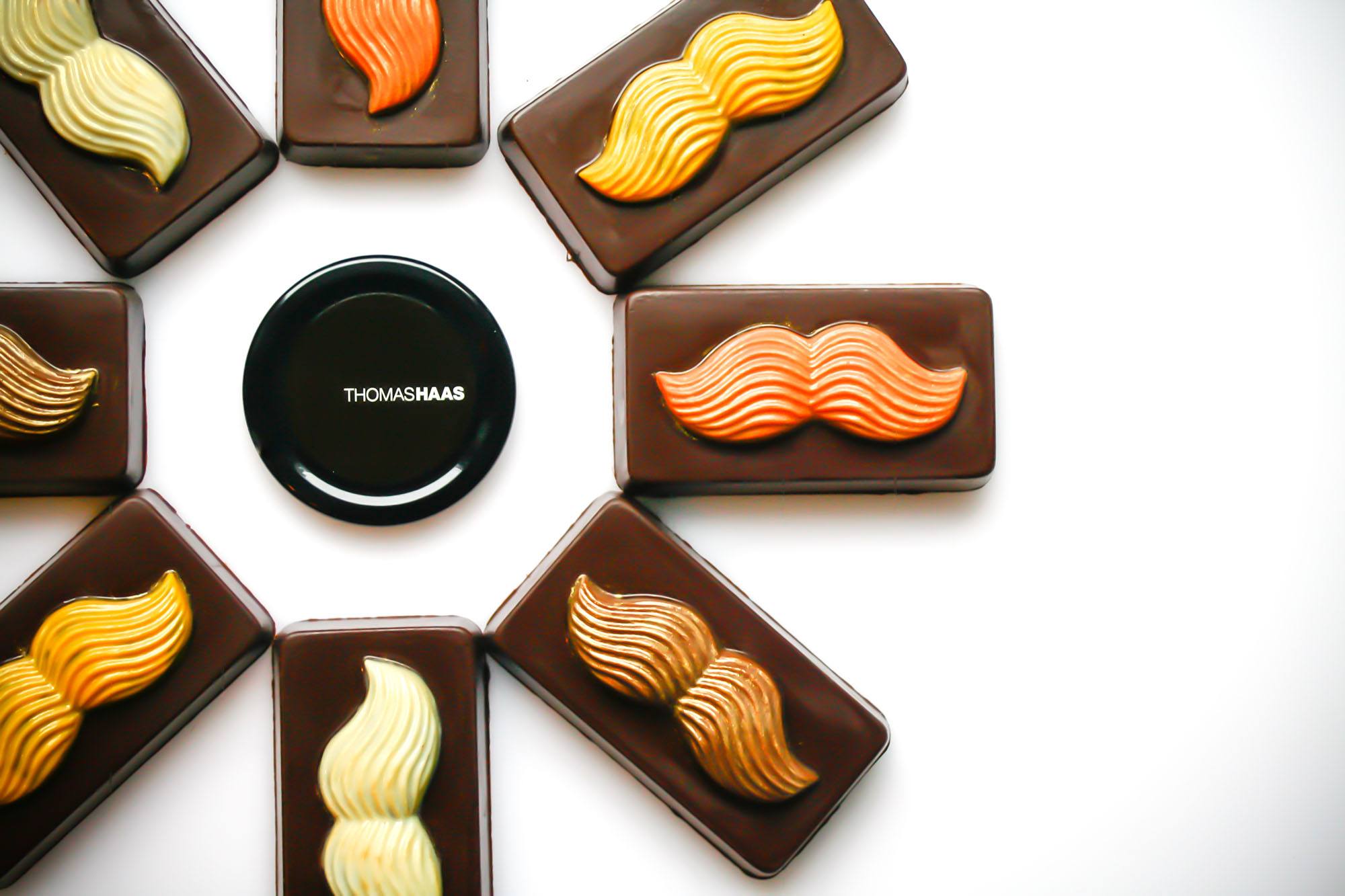 Thomas Haas Movember Moustache Bars feature Guinness ganache and a stout-malt wafer (Thomas Haas)