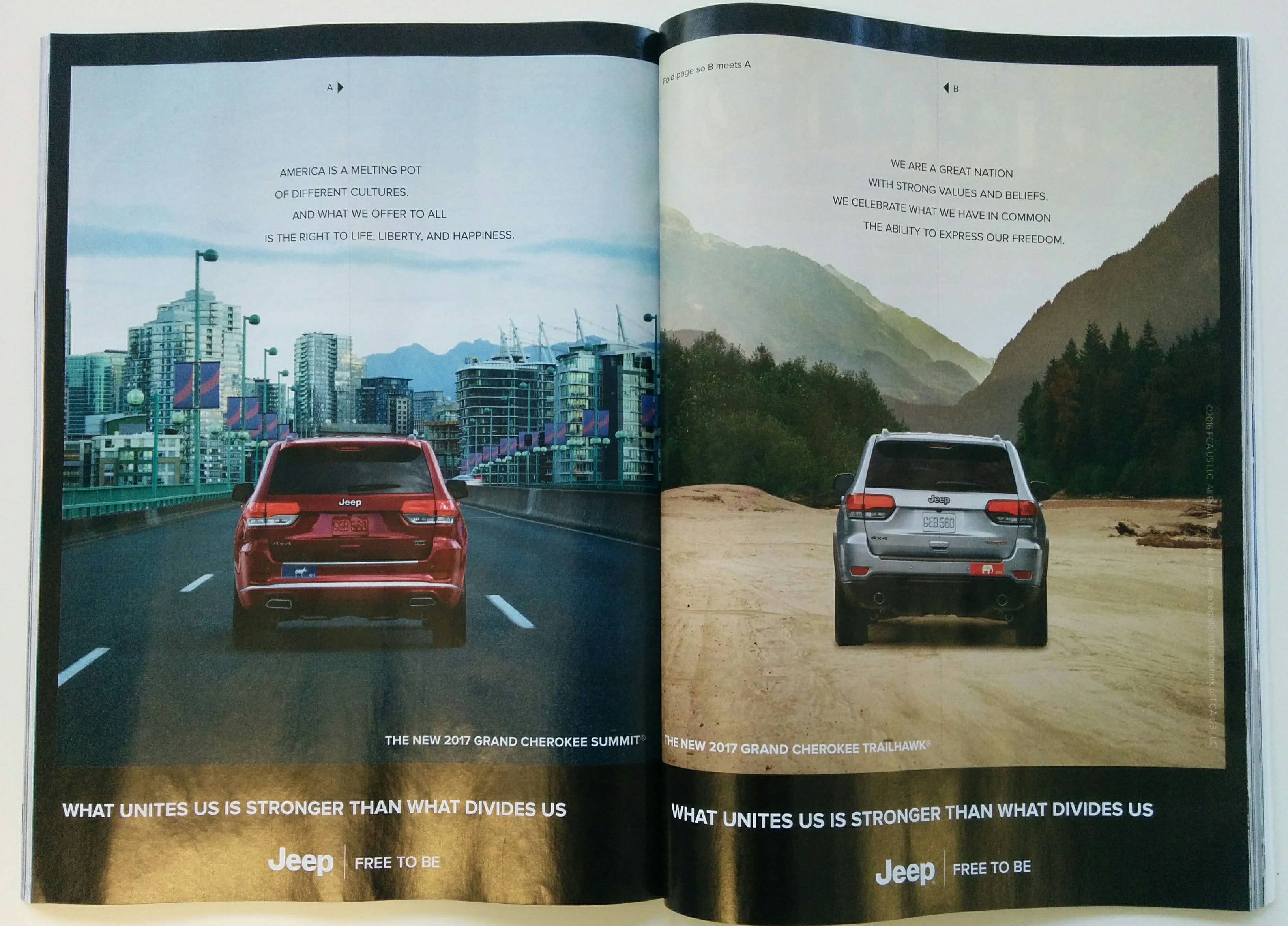 The Jeep ad featured in Vanity Fair (Vanity Fair)