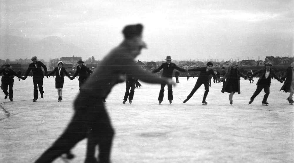 18 vintage photos of frozen lake skating in Vancouver
