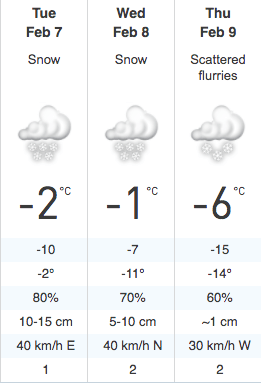 Toronto winter forecast