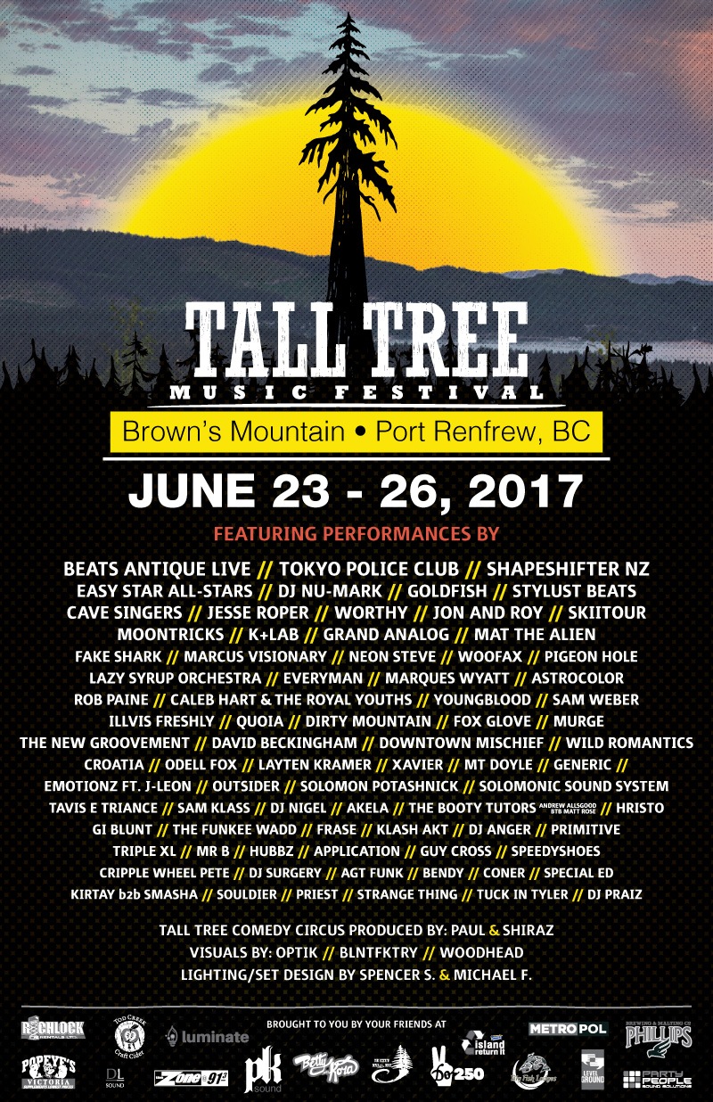 Tall Tree music festival 2017 lineup (Tall Tree Music Festival)