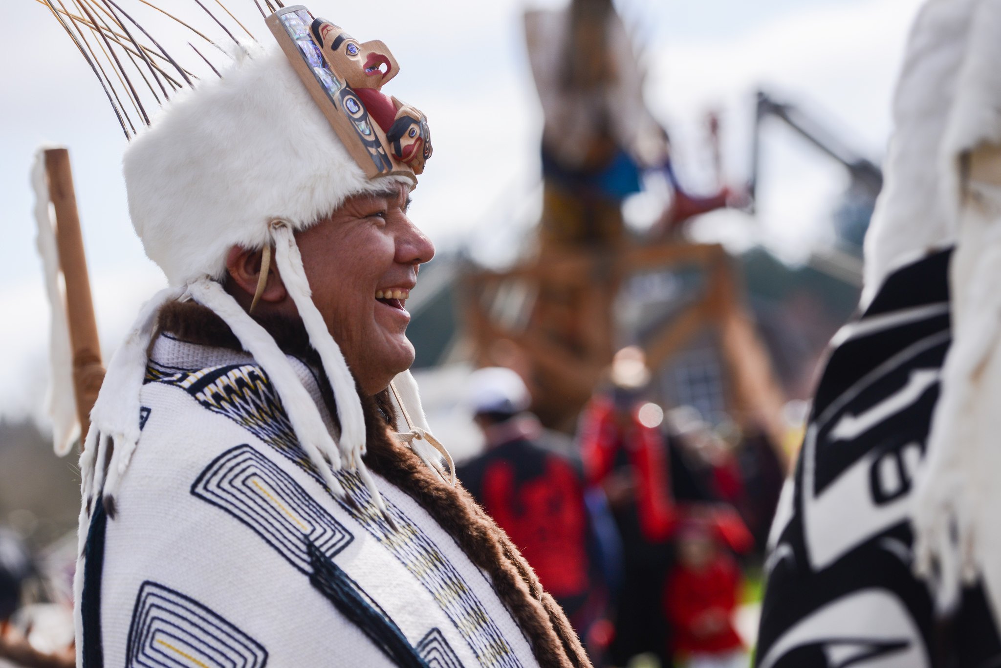 The Reconciliation Pole installation ceremony at UBC (Paul Joseph/UBC)