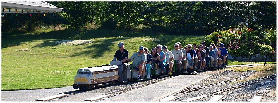 People riding on the Burnaby Central Railway (Burnabyrailway.com) 