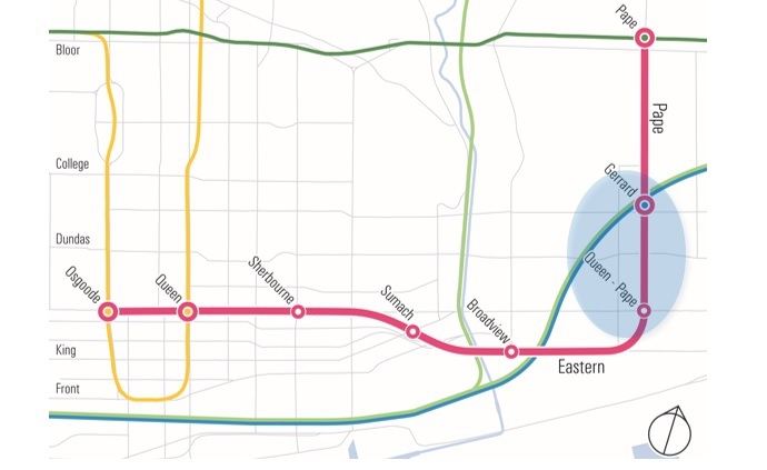 Pape-carlaw relief line Toronto TTC