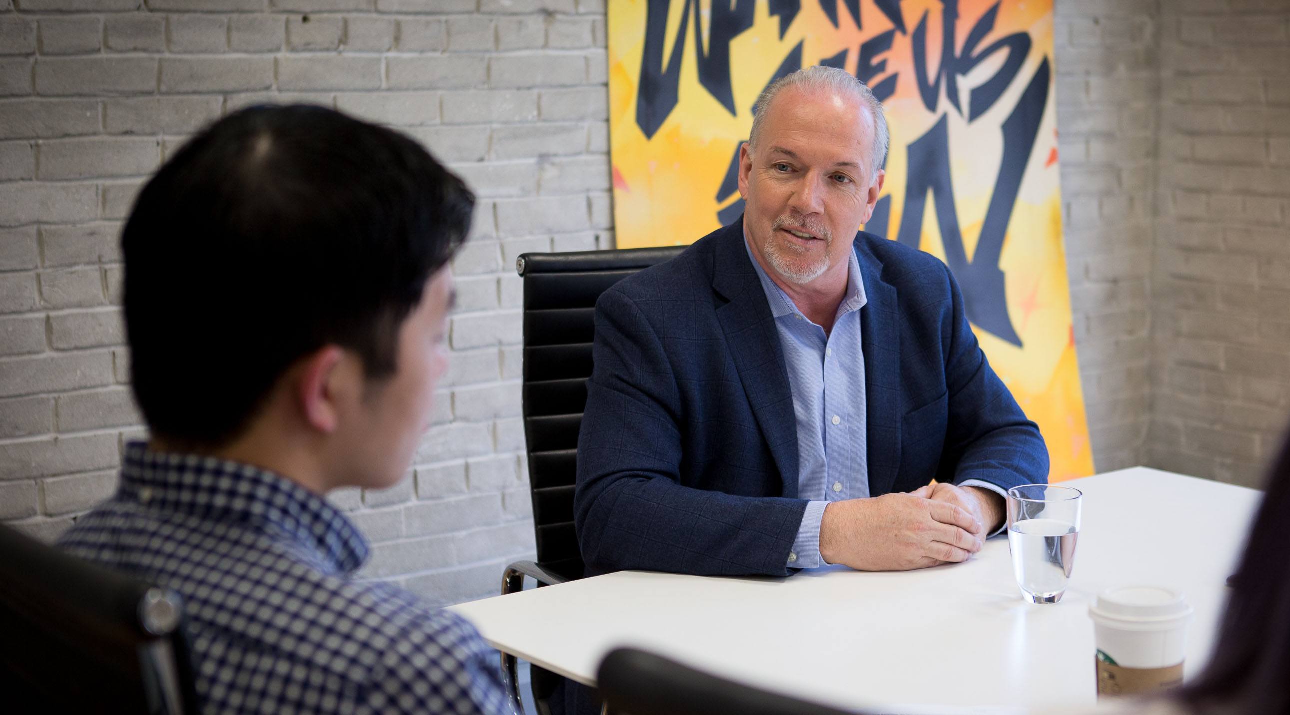 BC NDP leader John Horgan at Daily Hive (BC NDP)