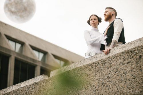 Lindsey and TJ Gibson dressed up as Princess Leia and Han Solo for their pre-wedding photoshoot (Dani Boynton Photography)