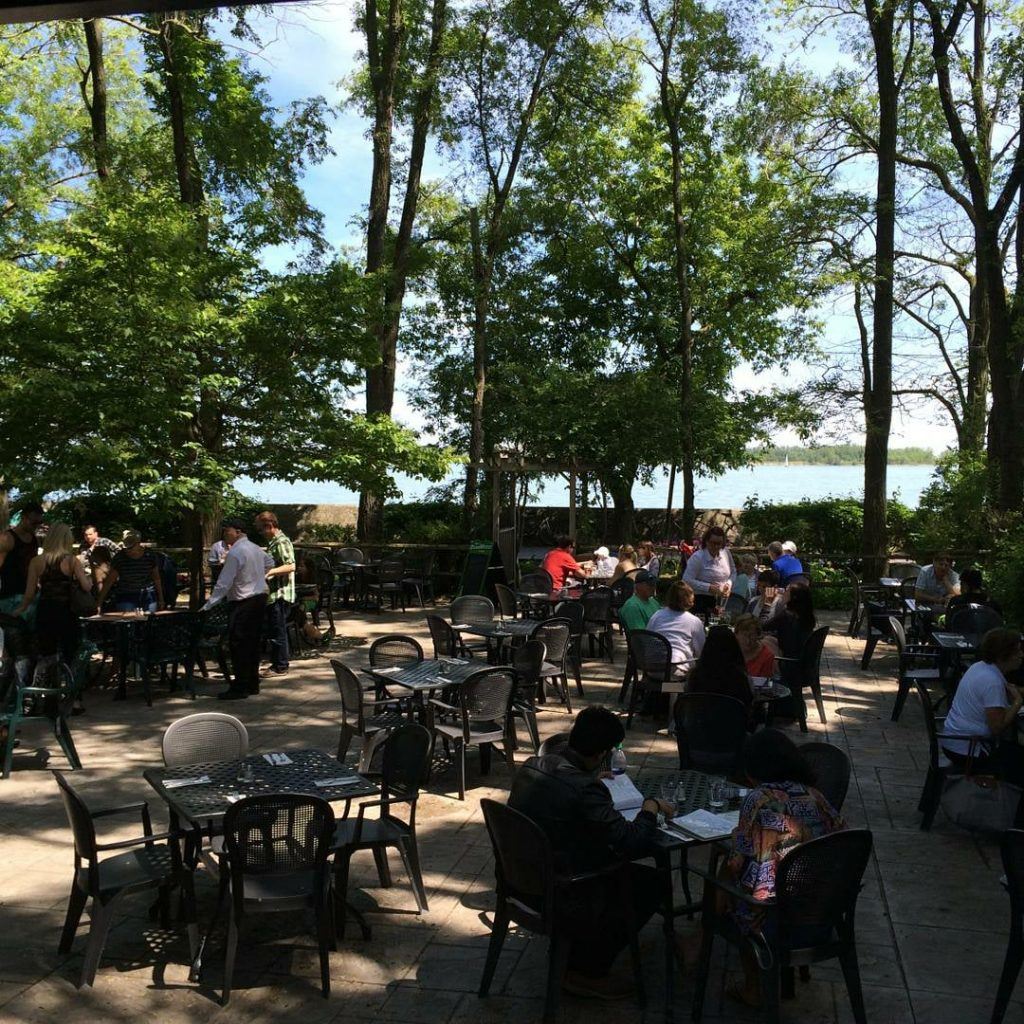 The Rectory Cafe waterfront patio island