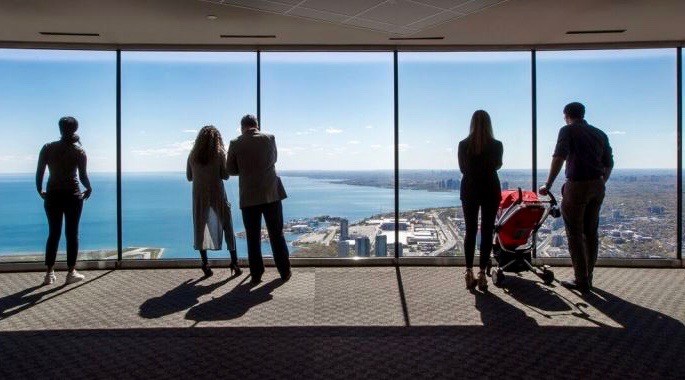 The CN Tower just unveiled its new floor-to-ceiling panoramic window walls