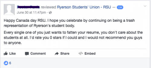 RSU received backlash after 11 demands were posted on its Facebook page (RSU/Facebook)
