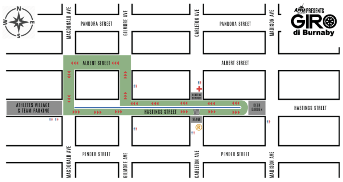 Map of the 2017 Giro di Burnaby course/girodiburnaby.com