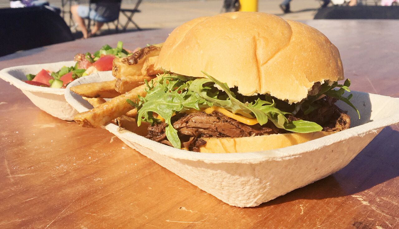 Coffee braised brisket on brioche. (Calgary Night Market)