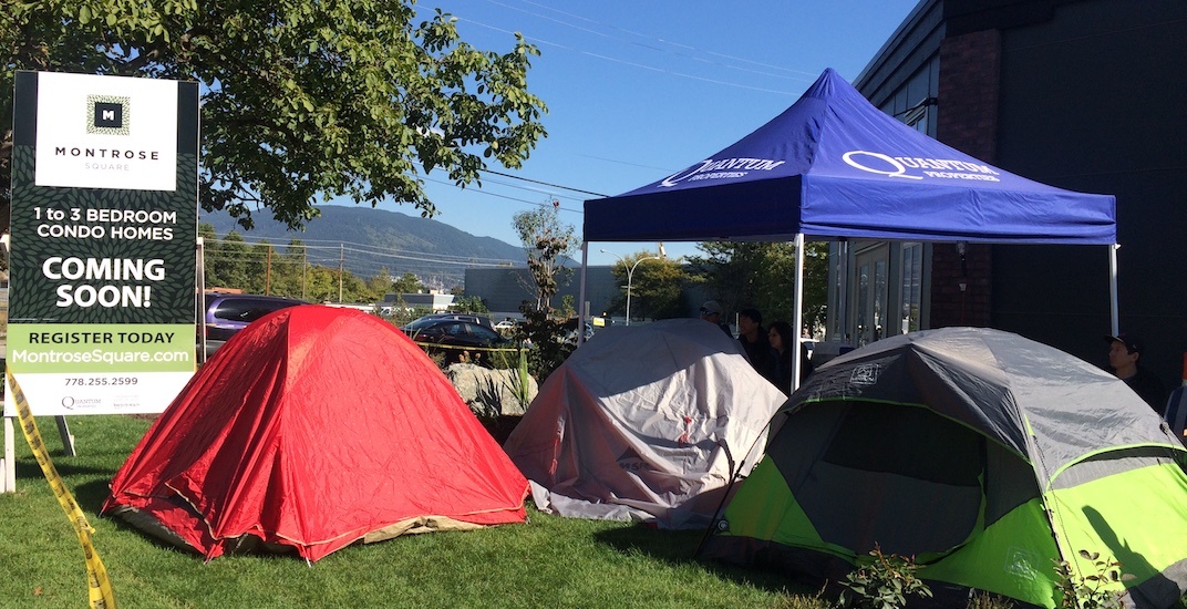 Young couple camps out for 3 days for condo pre-sale in Port Coquitlam