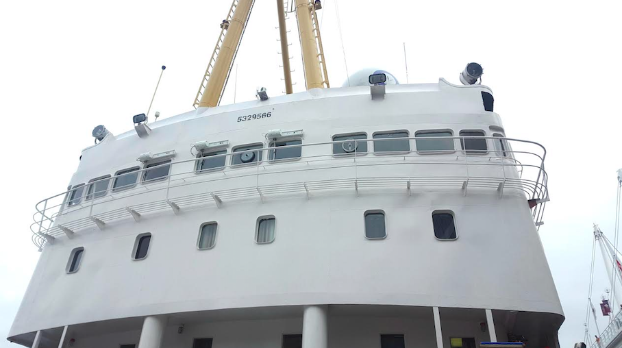 Looking up at the control room of the vessel. (Eric Zimmer / Daily Hive)