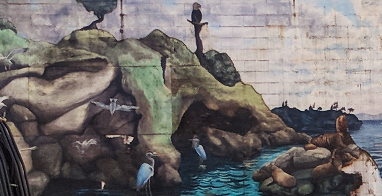 Mysterious mural uncovered on Drake Street at Seymour... but not for long