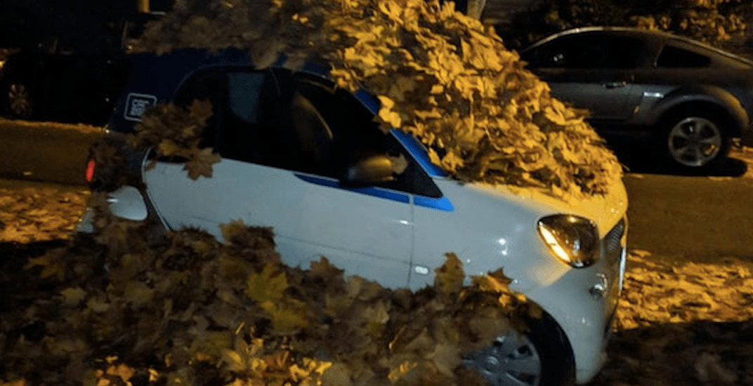 Spotted on Reddit: Someone isn't happy with this Car2Go's park job
