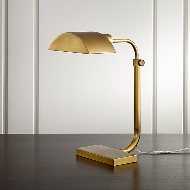 Theorem Aged Brass Desk Lamp / Crate and Barrel