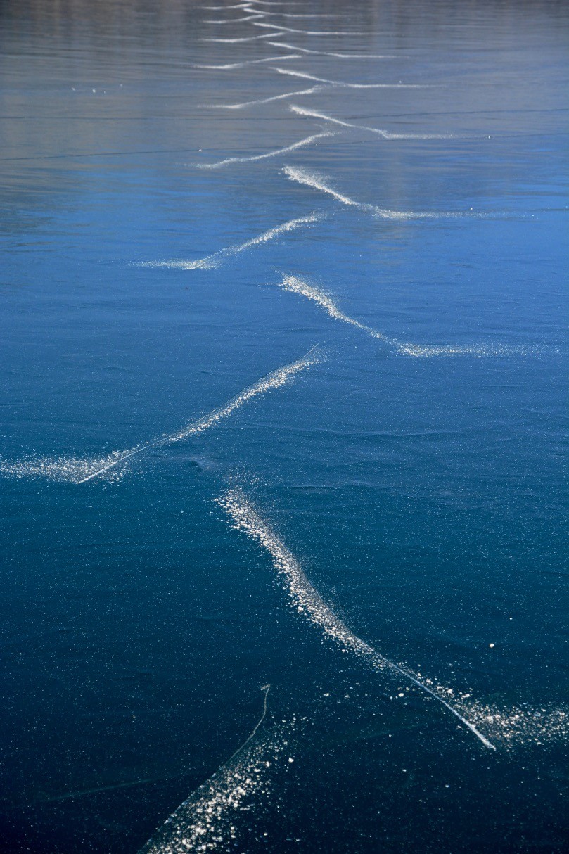 Skate marks on Windermere Lake (Larry Halverson)