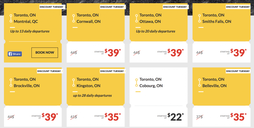 VIA rail Toronto deals