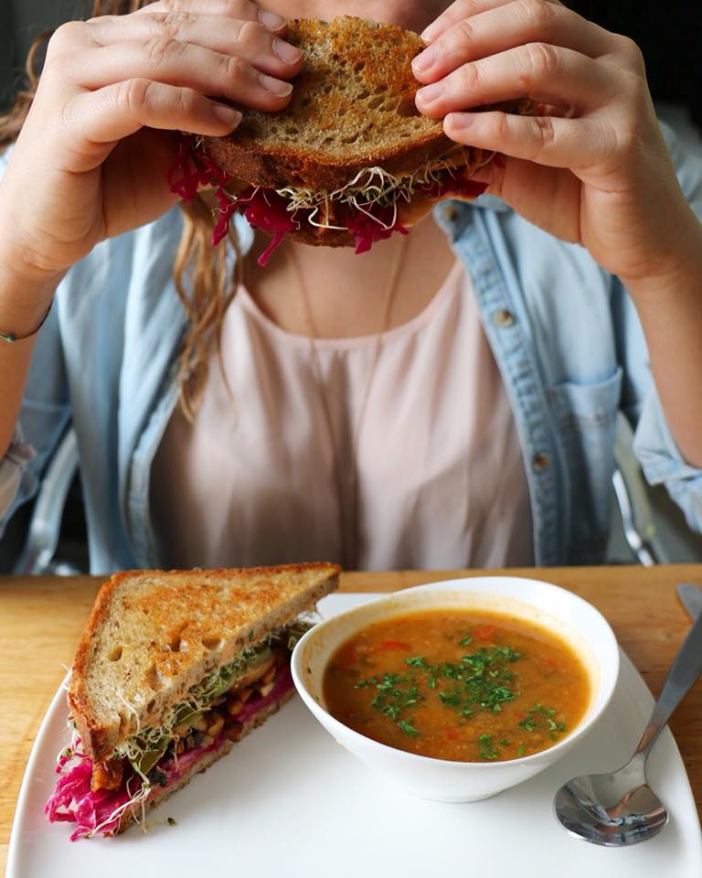 soup sandwich vegetarian fresh