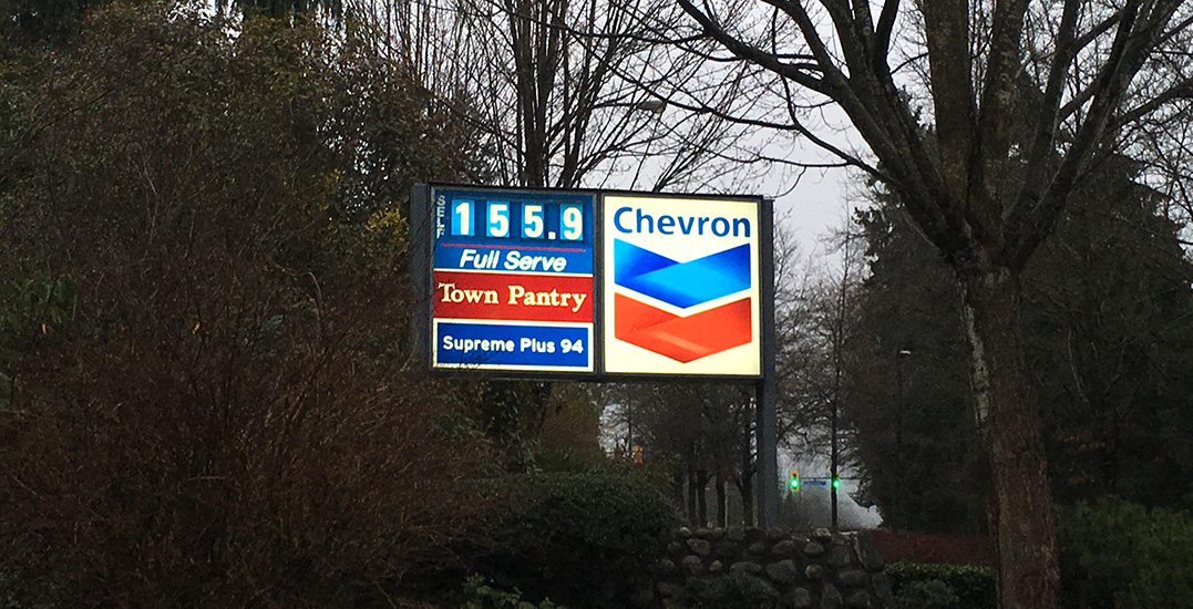 Vancouver gas prices break a four-year record with $1.559/litre today