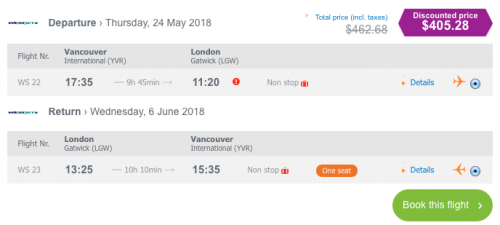 cheap flights vancouver to london