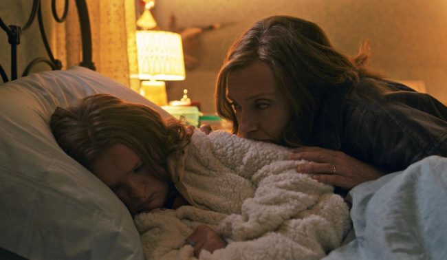 Toni Collette and Milly Shapiro in Hereditary.