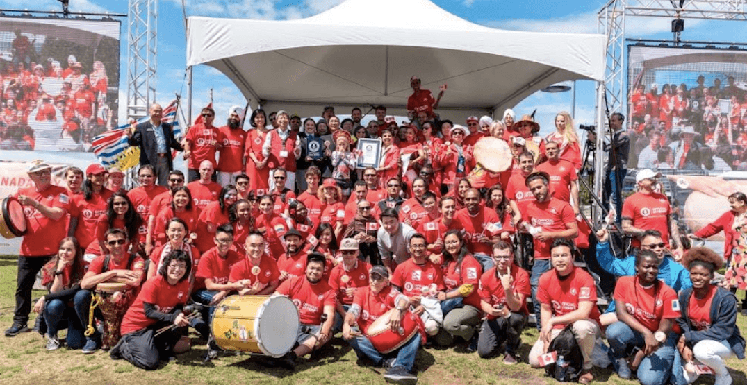 Drum group sets Guinness World Record in Vancouver on Canada Day