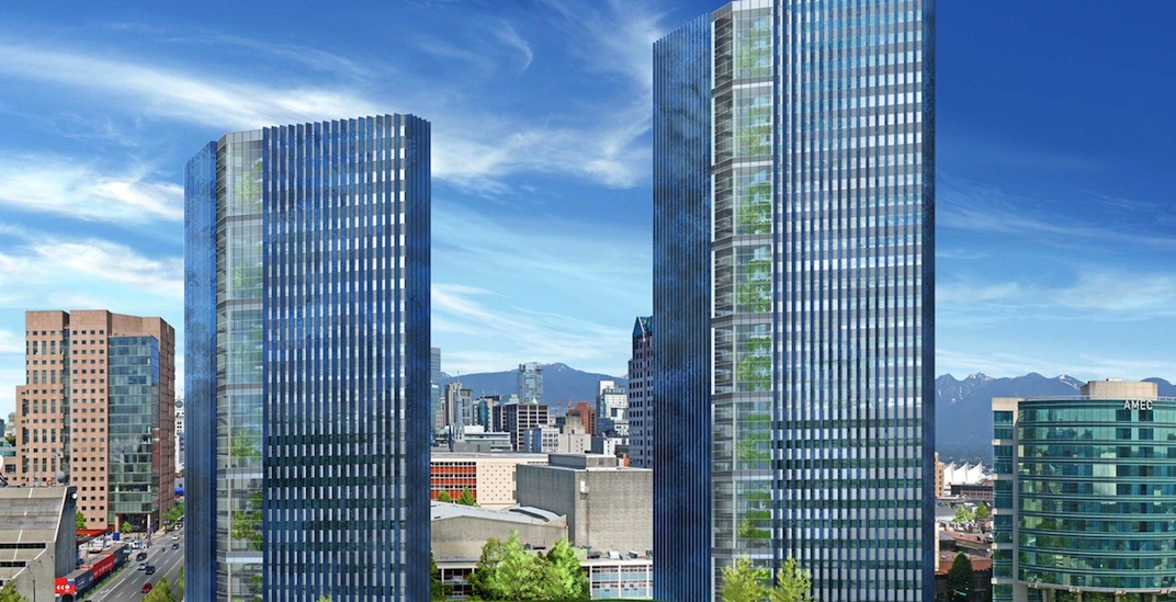 This office tower concept for downtown Vancouver was never built