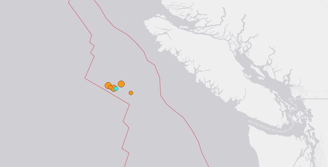 2 more earthquakes strike off BC Coast in early morning hours