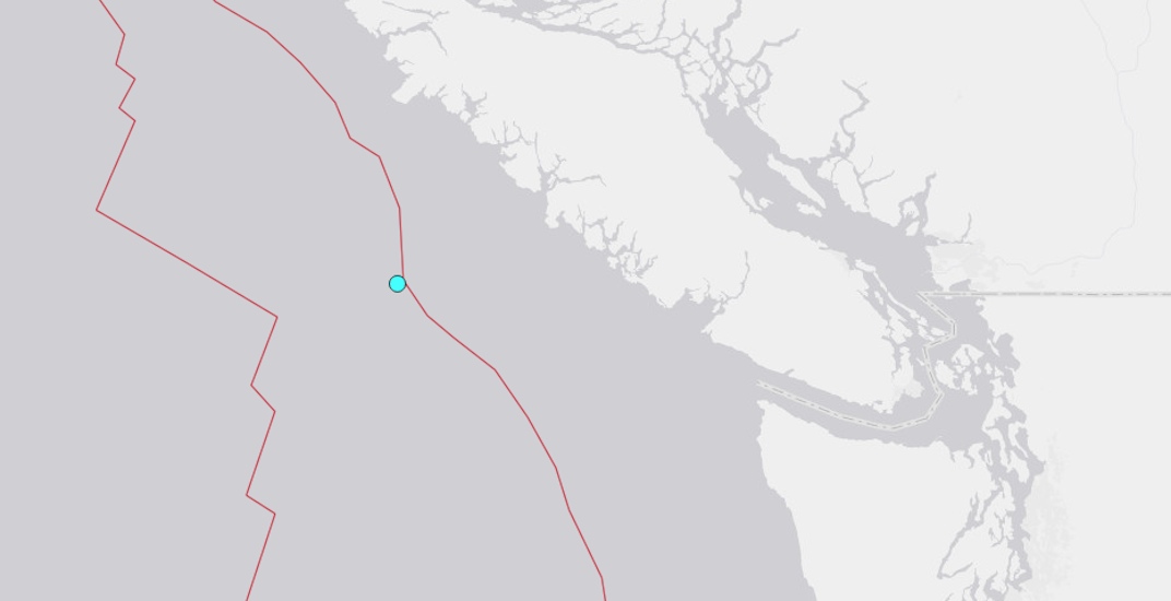 Earthquake detected off the west coast of Vancouver Island