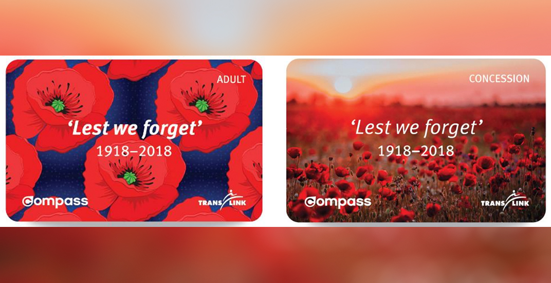 TransLink releases special-edition Compass Cards for Remembrance Day