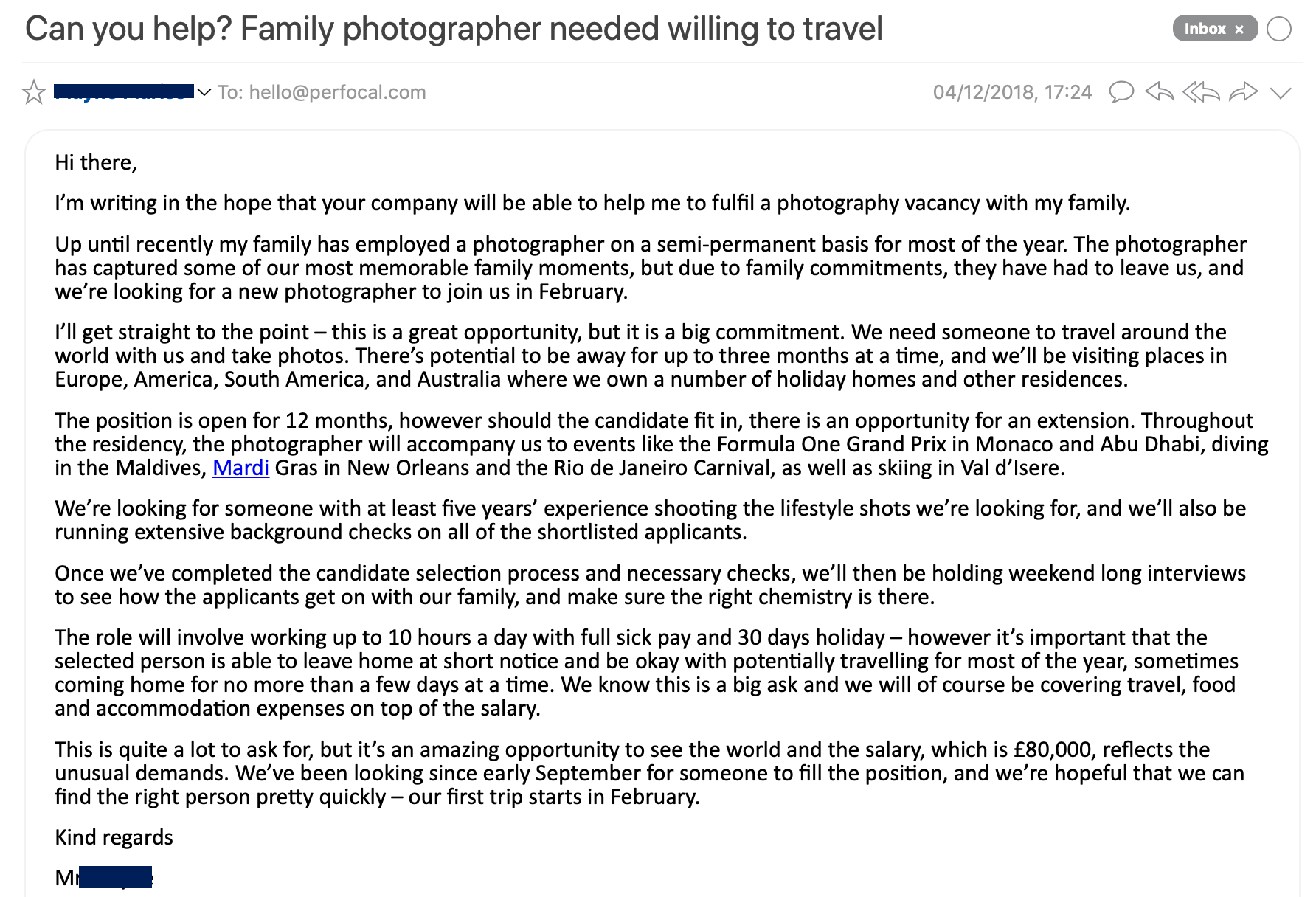 travel photography job