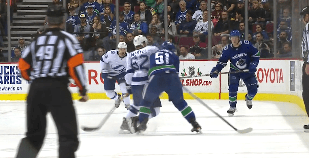 Martel won't receive a suspension for hit that injured Canucks' Stecher