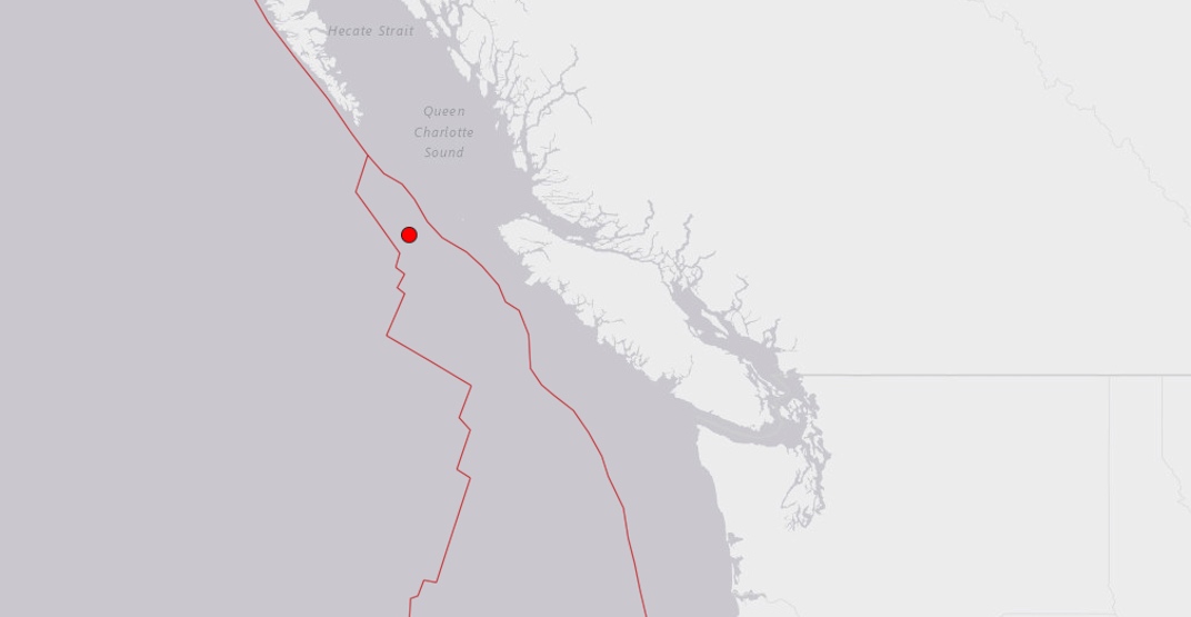 Magnitude 4.1 earthquake detected off the coast of Vancouver Island