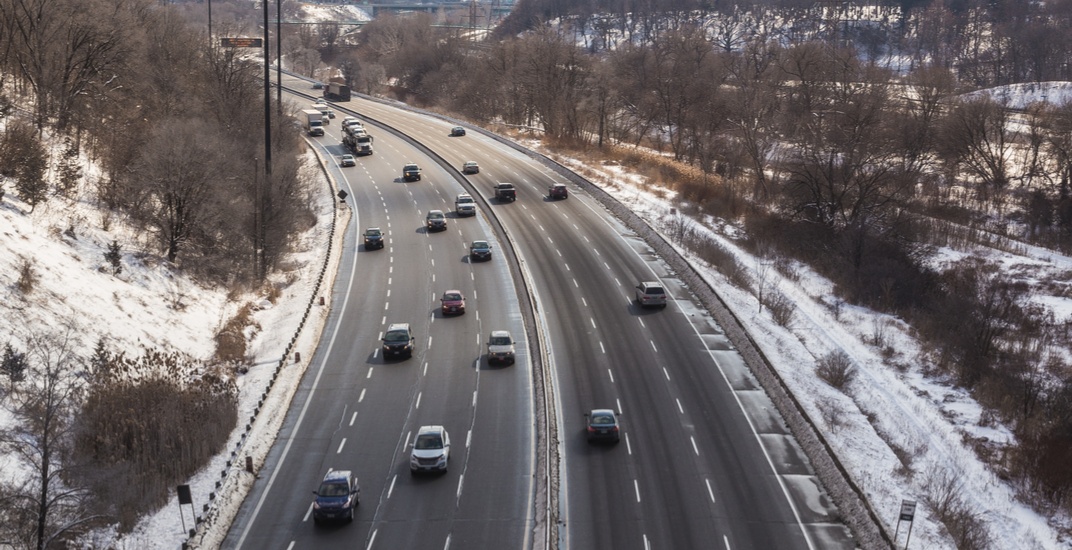 Massive pothole northbound on DVP leaves 8 vehicles with flat tires