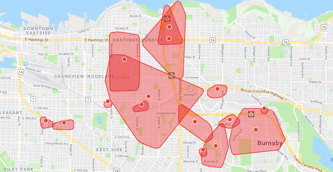 Thousands of BC Hydro customers currently without power in Metro Vancouver