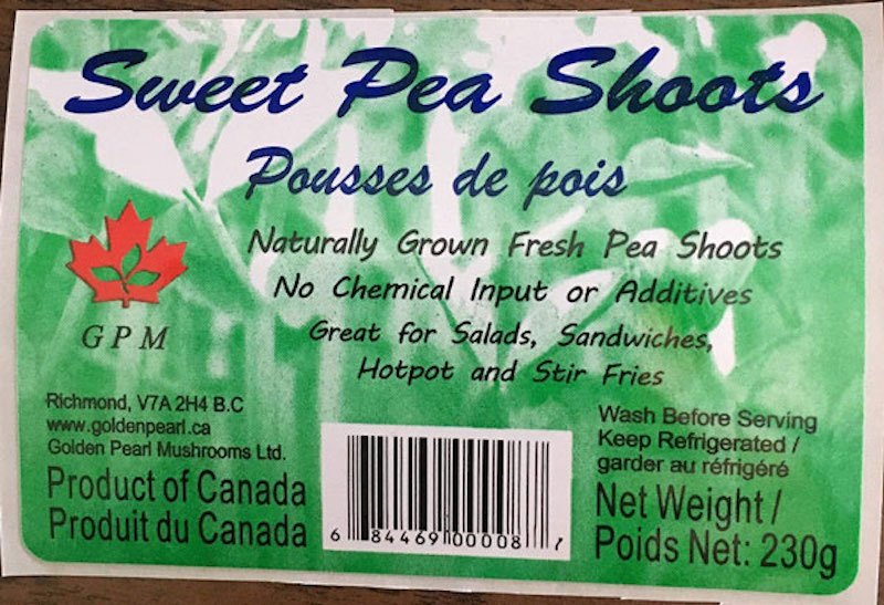 GPM brand Pea Shoots Listeria