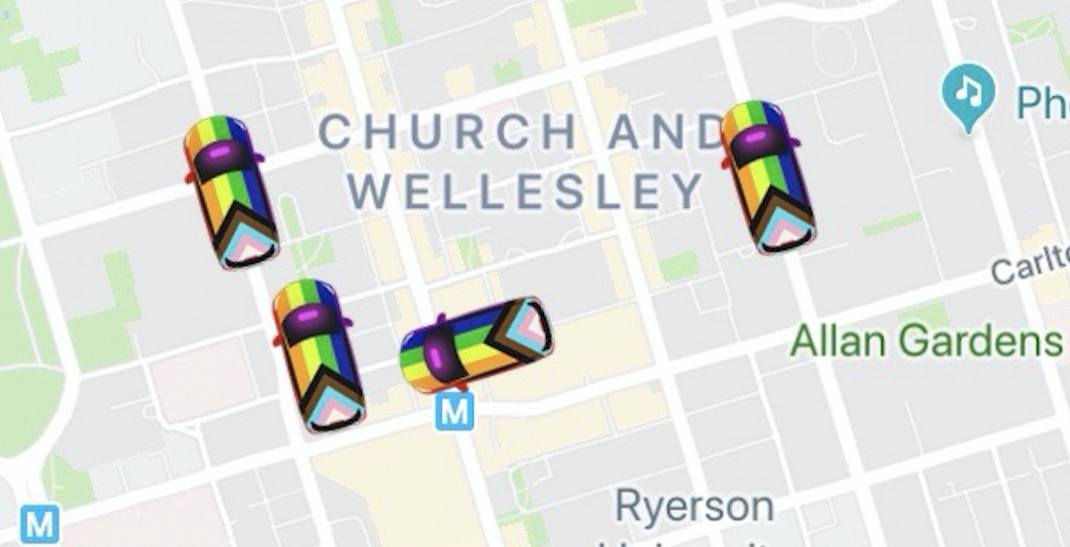Lyft has changed its car icons to feature the Progress Pride flag on its app