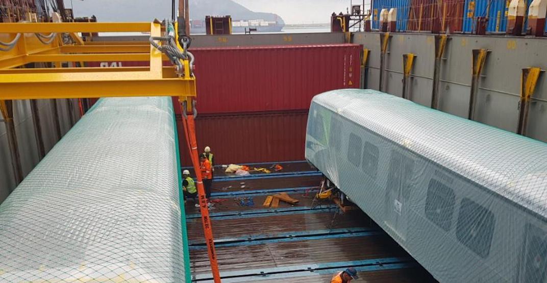 First new Canada Line train cars now being shipped to Vancouver (VIDEO)