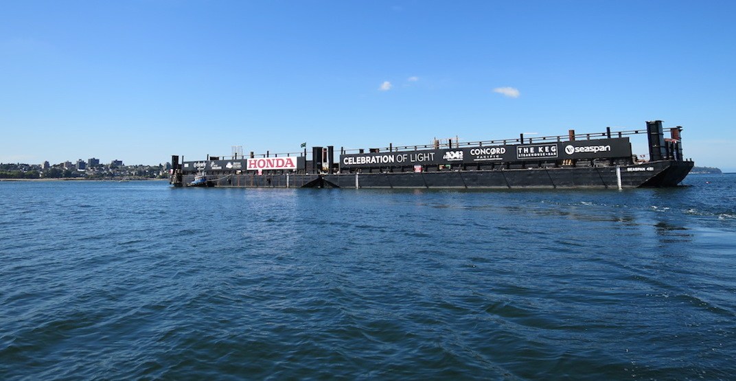 Honda Celebration of Light fireworks barge