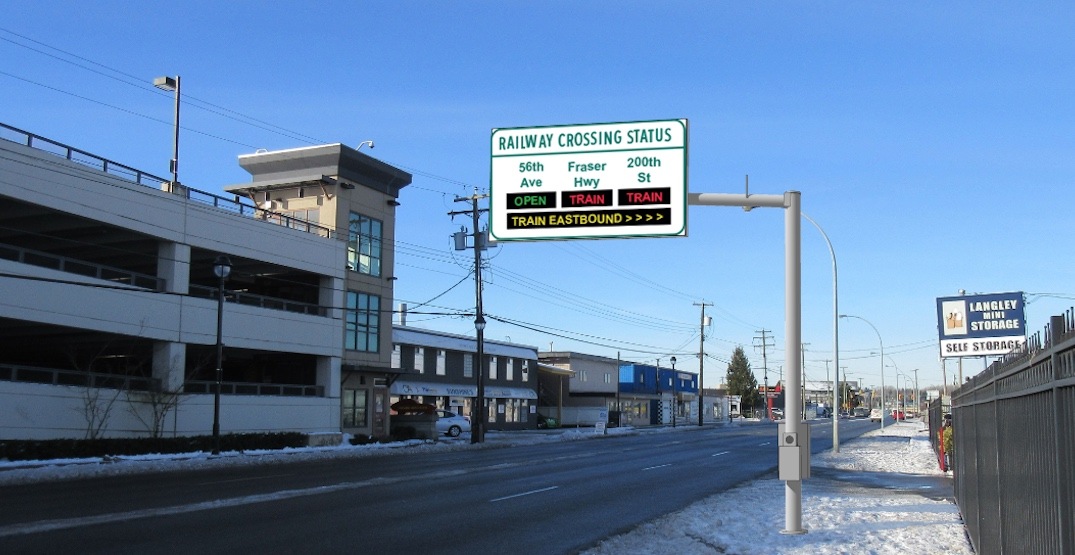 Real-time digital signs to inform Metro Vancouver drivers of railway crossing delays