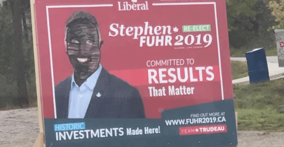 BC Liberal candidate's campaign signs vandalized with blackface